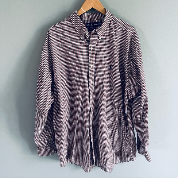 Ralph Lauren gingham plaid long sleeve button down shirt size XXL (2XL) Blake - Picture 2 of 6